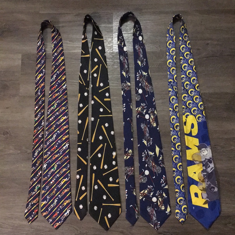 ASSORTED MEN’S SILK SPORTS THEMED TIES-BUNDLED